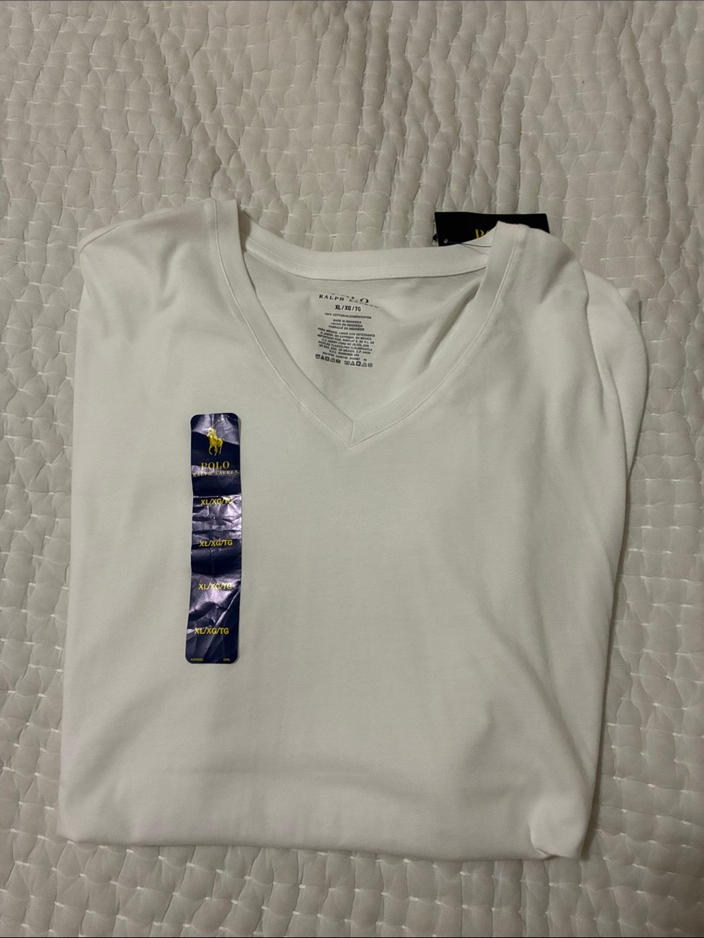 Polo by Ralph Lauren White V-Neck Short Sleeve Tee
